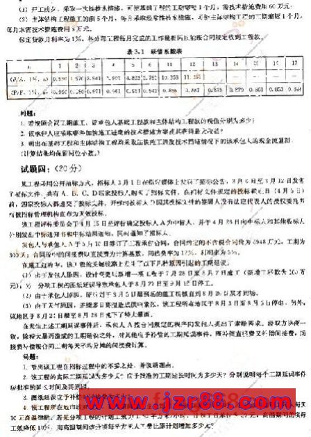 2007年造价师《造价案例分析》考试试题及答案